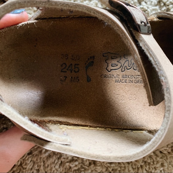 Birkis Tan w/ Copper Buckles Vegan Birkenstock’s - Picture 8 of 10